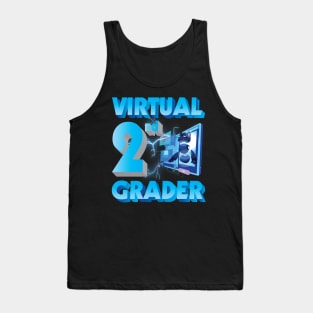 Virtual 2nd Grader Student Teacher Happy Back To School Day Tank Top